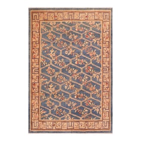 Boho Chic Ziegler Blue Tan Hand-Knotted Wool Rug - 8'0'' X 10'0''