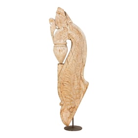 19th Century Indian Peacock Carving