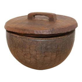 Vintage Carved Wood Naga Bowl