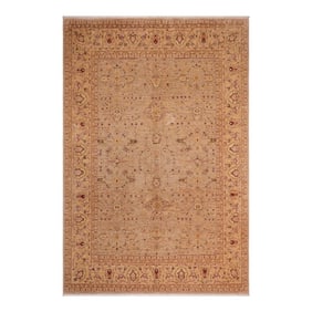 Ziegler Gray Gold Hand-Knotted Wool Rug - 7'10'' X 9'9''