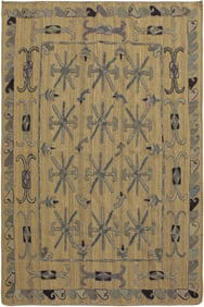 1990s Embroidered Turkish Ikat Kilim Wool Rug- 5"²4"³ Ã— 6"²6"³