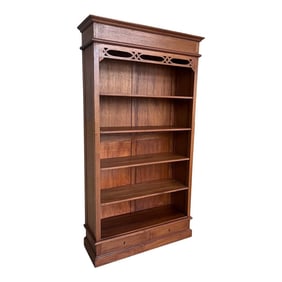 19th Solid Oak Bookcase or Etagere With Five Shelves