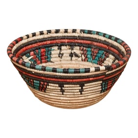 Fulani Colorful African Woven Basket
