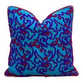 Oli Embroidered Floral Pillow