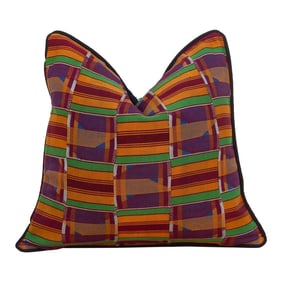 Yaamom Vintage African Kente Pillow Cover