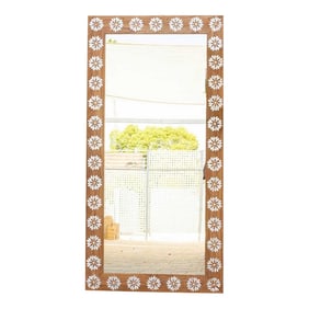 Floral Blossom Inlay Floor Mirror