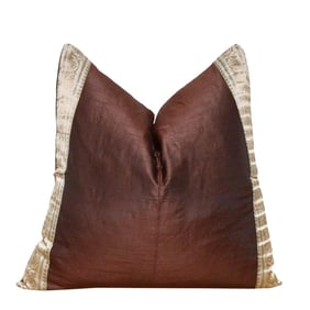 Mocha Festive Silk Euro Pillow Cover