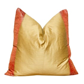 Sunset Gold Festive Silk Euro Pillow Cover