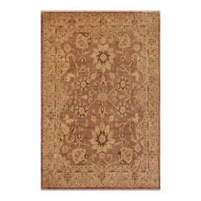 Classic Ziegler Brown Beige Hand-Knotted Wool Rug - 9'0'' X 12'1''