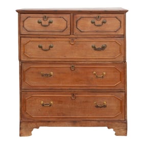 Antique Colonial Teak Chest on Chest