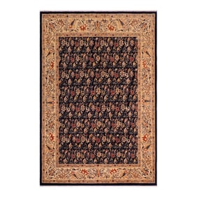Boho Chic Ziegler Blue Gold Hand-Knotted Wool Rug - 7'11'' X 9'6''