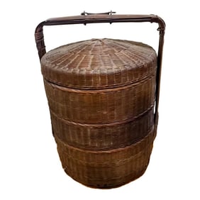 Early 20th Century Antique Chinese 3-Tier Betrothal Wedding Basket