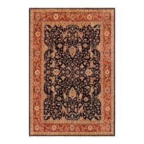 Shabby Chic Ziegler Black Rust Hand-Knotted Wool Rug - 8'8'' X 12'0''