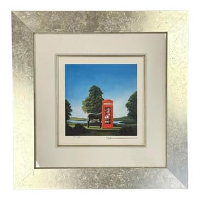 Richard Deyber Limited Edition Lithograph Donkey in Telephone Booth