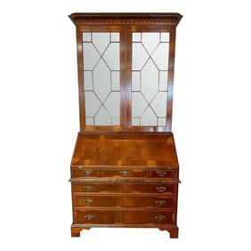 Antique Mahogany Georgian Secretary Desk Bookcase China Cabinet