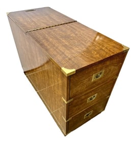 Vintage Drexel Brigade Campaign Style Dry Bar Cabinet