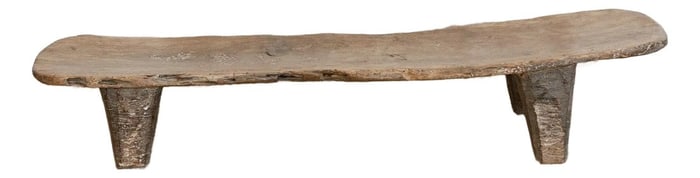 Rustic Senufo Wooden Farmhouse Bench