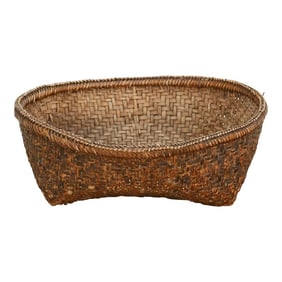 Large Antique Southeast Asian Vegetable Basket