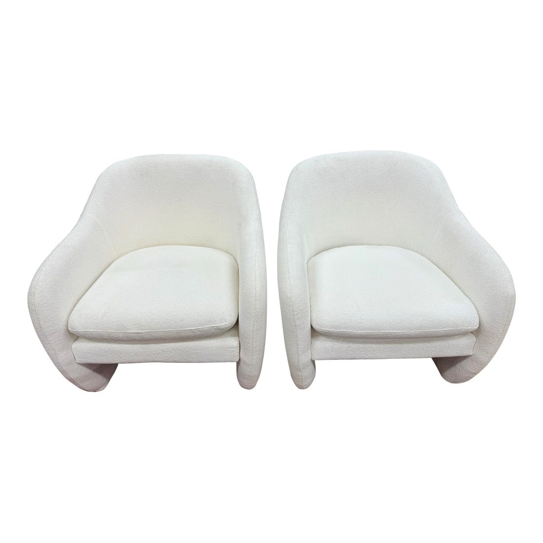 Pair of Mid Century White Club Chairs (1 of 6)