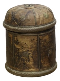 Vintage Wood Tea Canister With Lid
