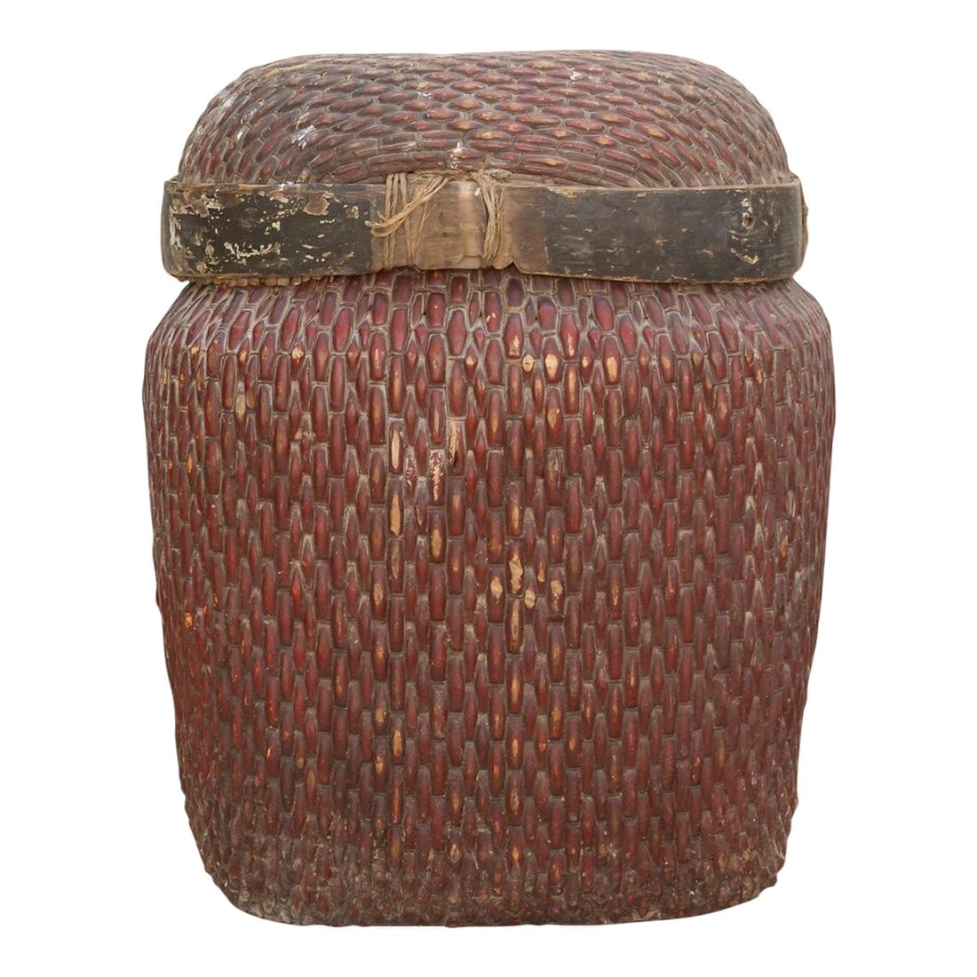 Antique Willow Storage Basket W/Lid (1 of 8)