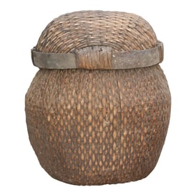Old Farmhouse Woven Lidded Storage Bin