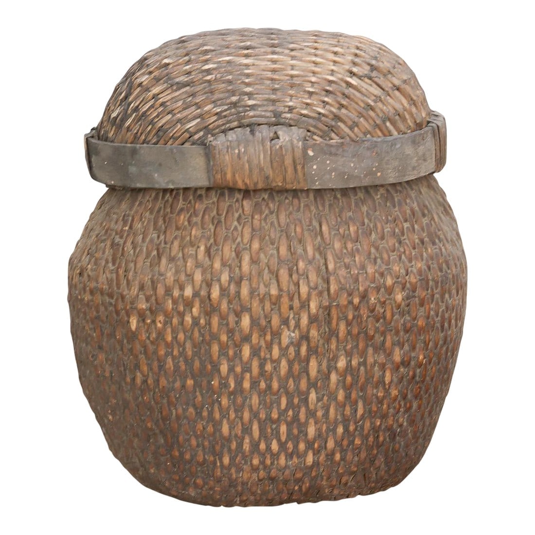 Old Farmhouse Woven Lidded Storage Bin (1 of 7)