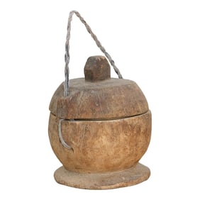 Antique Wooden Bowl W/ Rope Handle