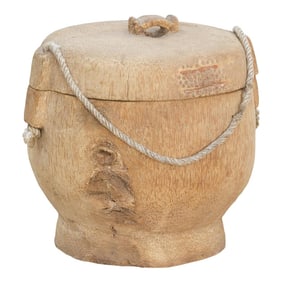 Large Antique Wooden Grain Container