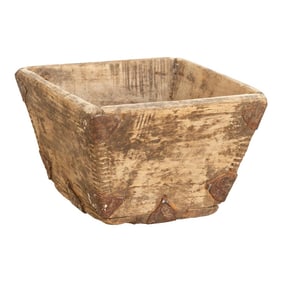 Old Metal Strap Wooden Bucket