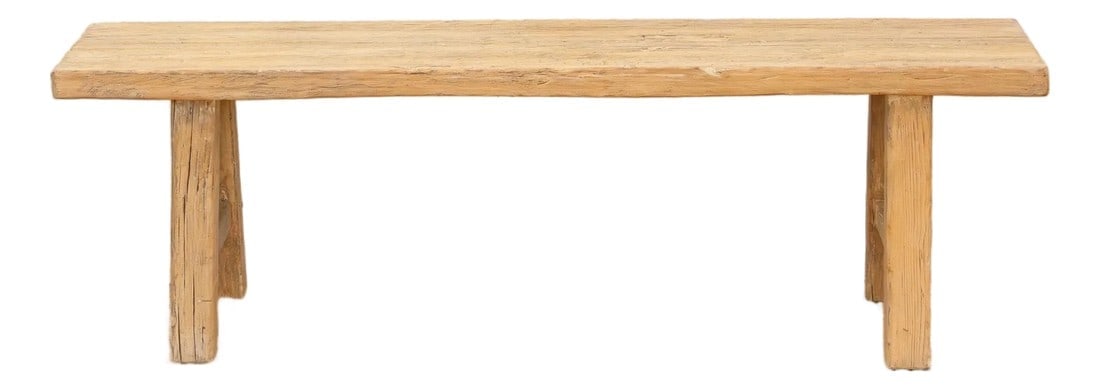 Artisanal Bleached Wood Robust Bench (1 of 6)