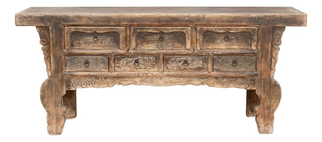 Oriental Sanctuary, Antique Carved Altar Table