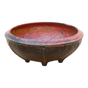 A Finely Woven Black & Red Burmese Basket