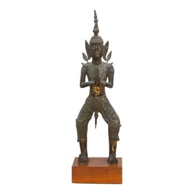 Golden Guardian, Antique Bronze Thai Statue