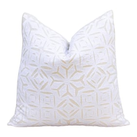 Kutch White Applique Pillow Cover