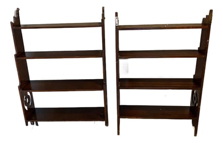 Antique Pair of English Hanging Shelves