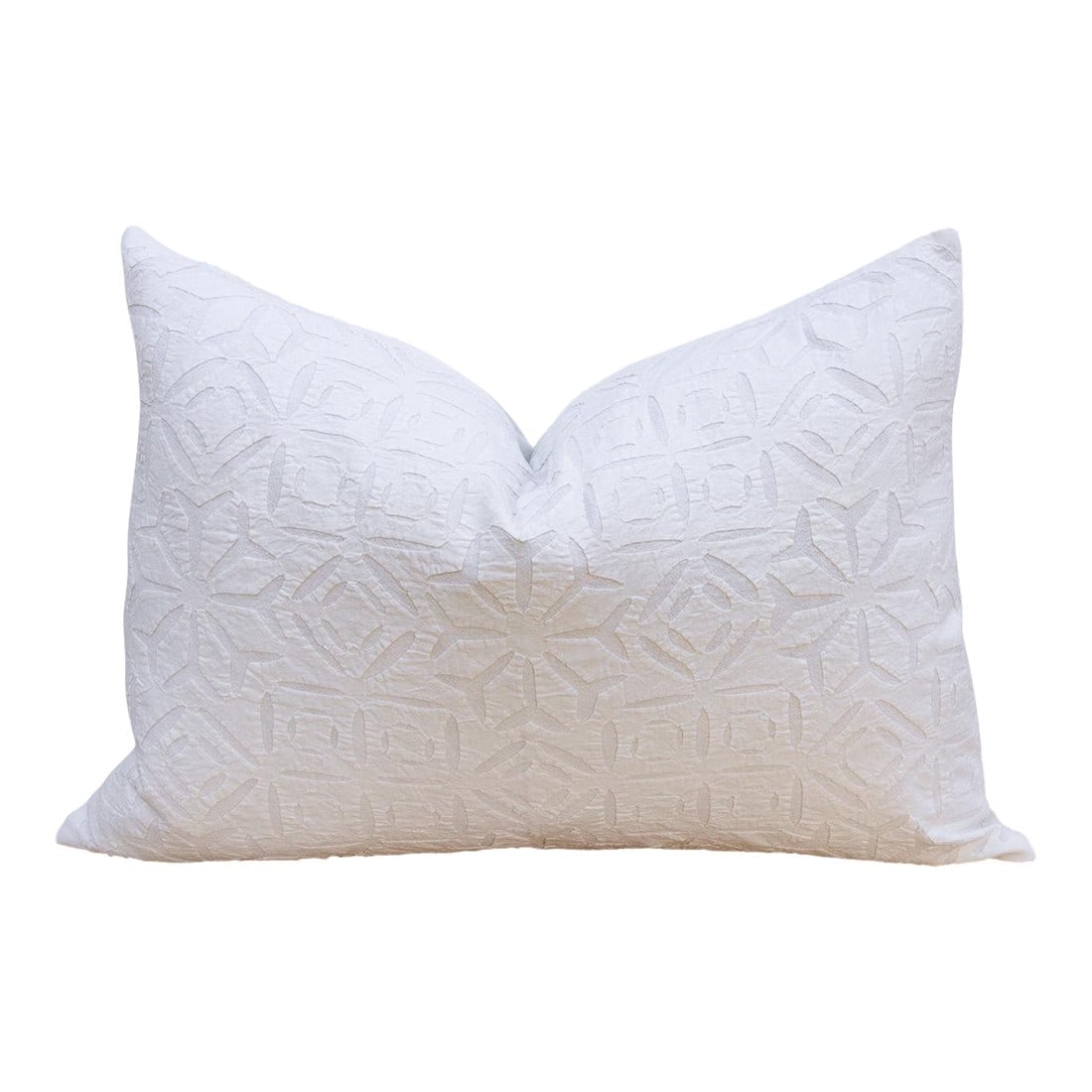 Linen Mist Lumbar Applique Pillow Cover: This decorative pillow cover features beautiful array of patterns, with hand crafted appliqué cut work, giving it a timeless appeal. Initially, this ancient Indian technique called appliqué