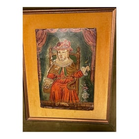 A Peruvian Colonial Era Framed Cusco Religious Retablo Painting