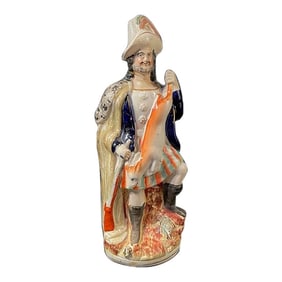 19th Century Staffordshire Ceramic Hunter