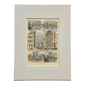 Scenes of Chicago (Madison Street, and the Clark Street/Lake Street Bridge), Original Print, 1874