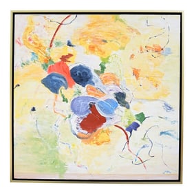 No Strings Attached Contemporary Abstract Painting by Laurie MacMillan, Framed