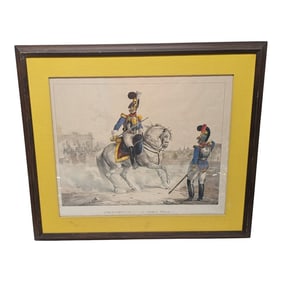 19th Century "Coraceros De La Guardia Real" Lithograph Engraving, Framed