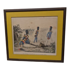 19th Century "Granaderos Provinciales De La Guardia Real" Lithograph Engraving, Framed