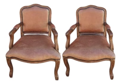 Classic Pair of Louis XV Style Armchairs