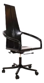 Vintage Cofemo Italian Full Grain Leather Office Chair