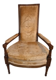 1940s Exquisite High-Back Velvet Armchair by American Furniture of Martinsville