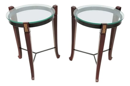 Fabulous Pair of Traditional Round Side Tables. Inspired by 18th and 19th-Century Aesthetics