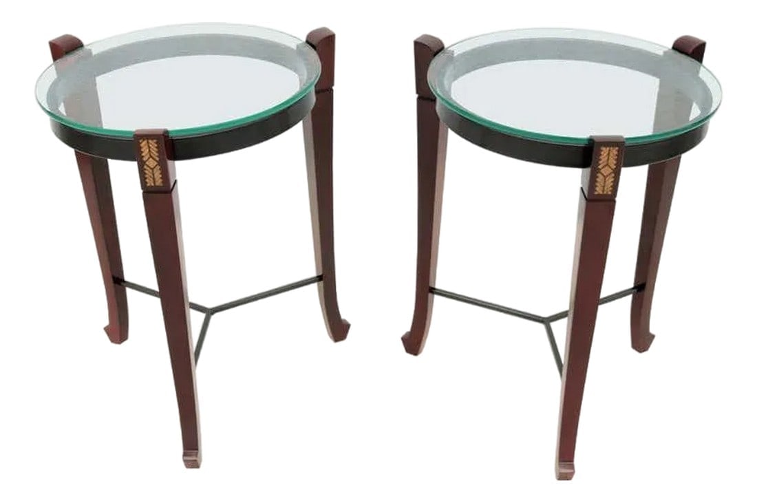 Fabulous Pair of Traditional Round Side Tables. Inspired by 18th and 19th-Century Aesthetics (1 of 5)