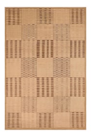 1990s Shabby Chic Gabbeh Beige/Brown Wool Rug