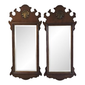 Pair of Henredon Warwick Chippendale Mahogany Wall Mirrors, Model 2402, Circa 1950s-1970s